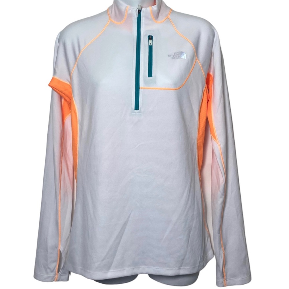 north face flight series womens quarter zip M medium 1/4 Zip Top Active white